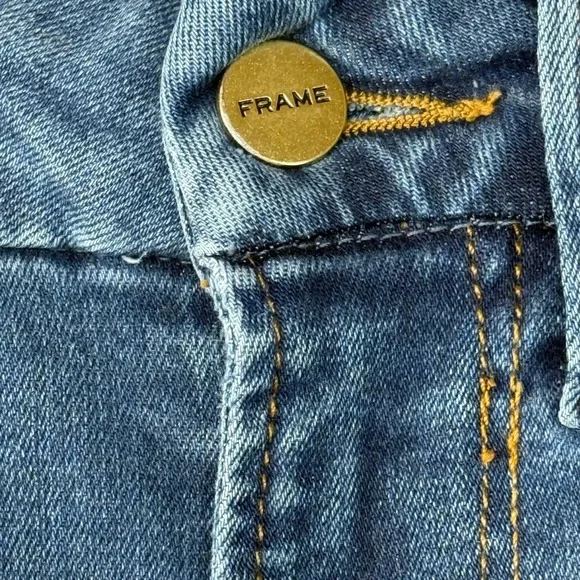 FRAME Le Crop Mini Boot Jeans Womens 24 Blue Medium Wash High Rise Denim - Picture 7 of 15